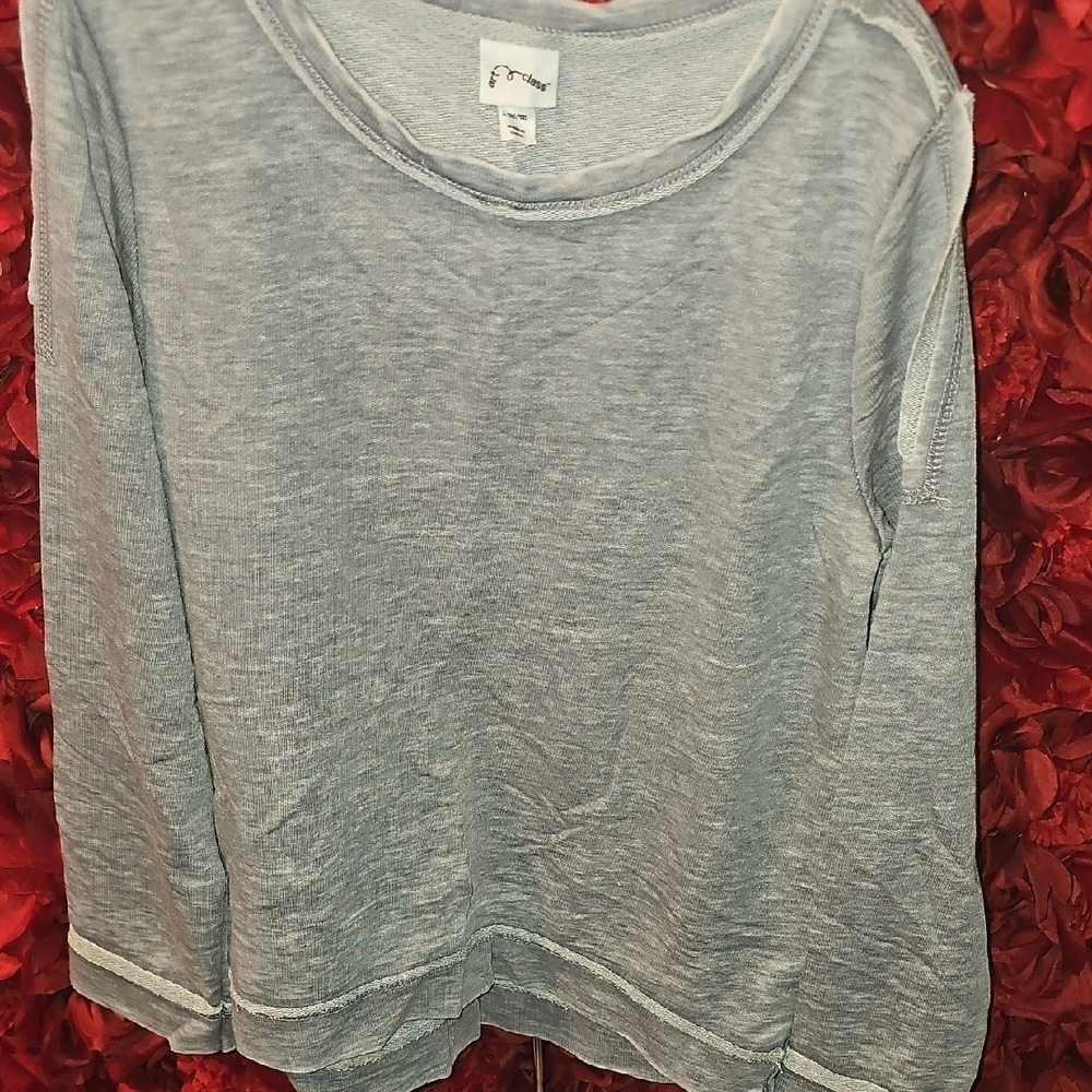 Art Class NWT Girls Gray Long Cut Out Sleeve  Top Size 10/12